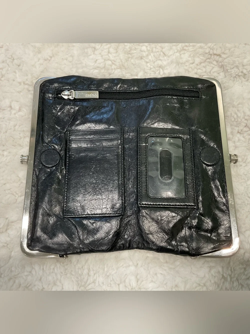 HOBO Black Textured Frame Clutch